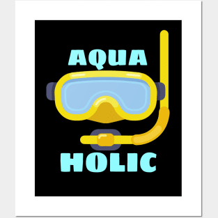 Aquaholic - Swimming Pun Posters and Art